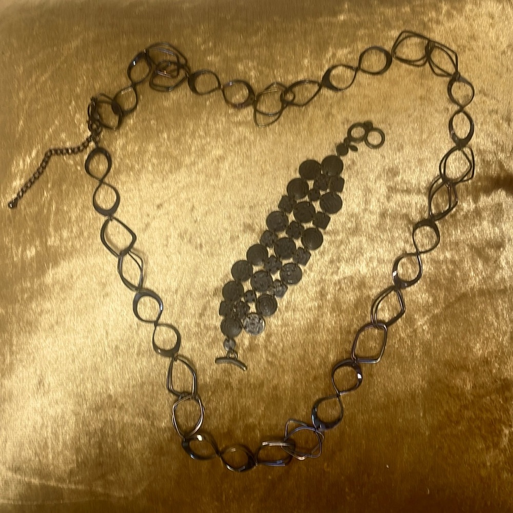 Necklace with Bracelet - Bronze Toned